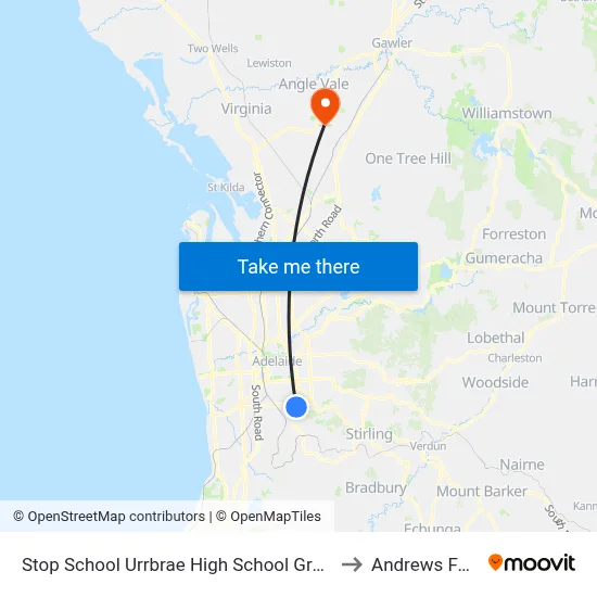 Stop School Urrbrae High School Grounds to Andrews Farm map