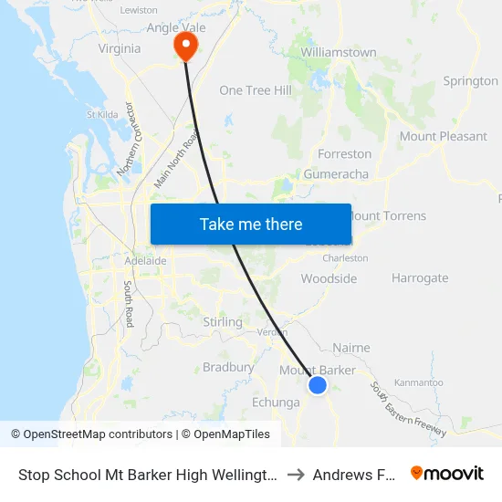 Stop School Mt Barker High Wellington Rd to Andrews Farm map