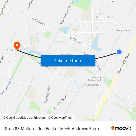 Stop 83 Maltarra Rd - East side to Andrews Farm map