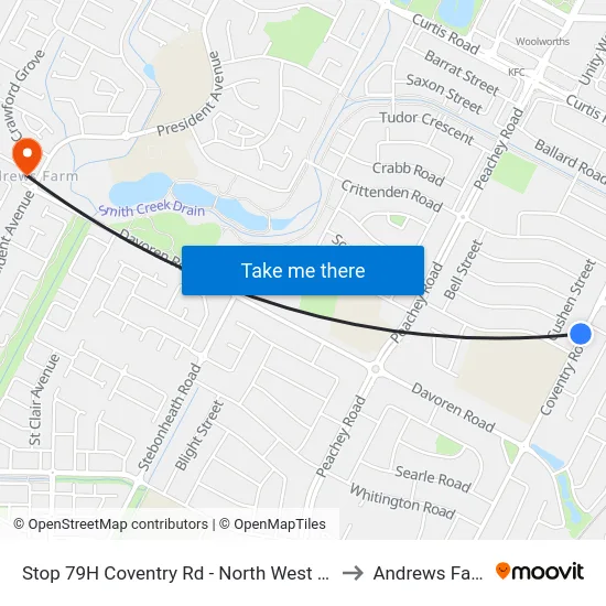 Stop 79H Coventry Rd - North West side to Andrews Farm map