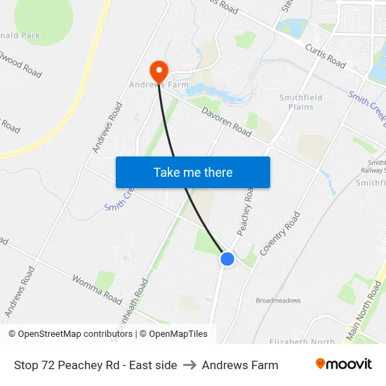 Stop 72 Peachey Rd - East side to Andrews Farm map