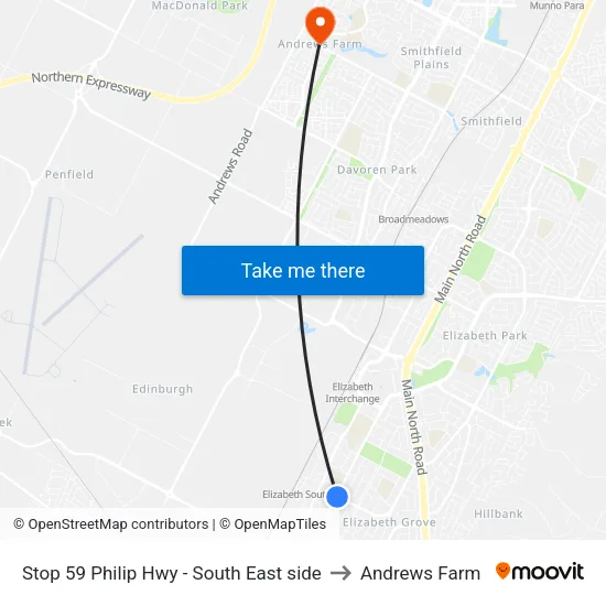 Stop 59 Philip Hwy - South East side to Andrews Farm map