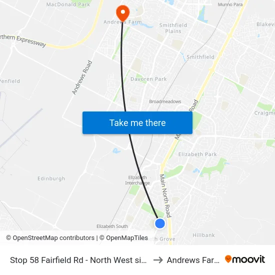 Stop 58 Fairfield Rd - North West side to Andrews Farm map