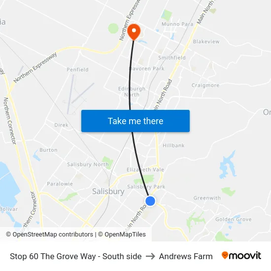 Stop 60 The Grove Way - South side to Andrews Farm map