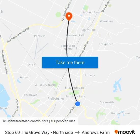 Stop 60 The Grove Way - North side to Andrews Farm map