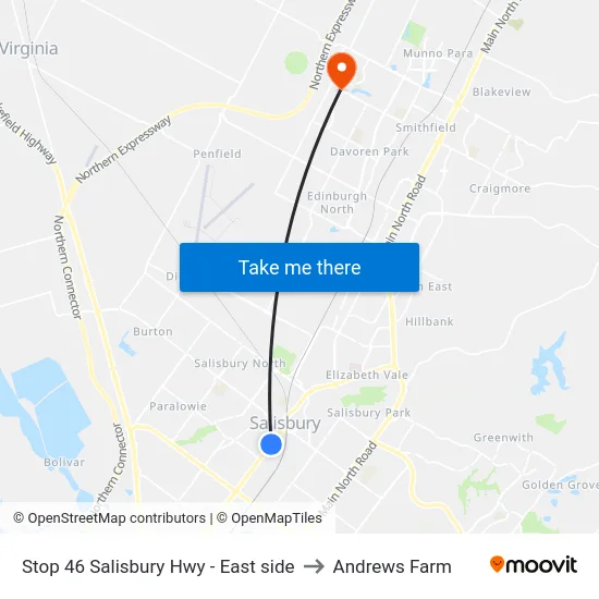 Stop 46 Salisbury Hwy - East side to Andrews Farm map