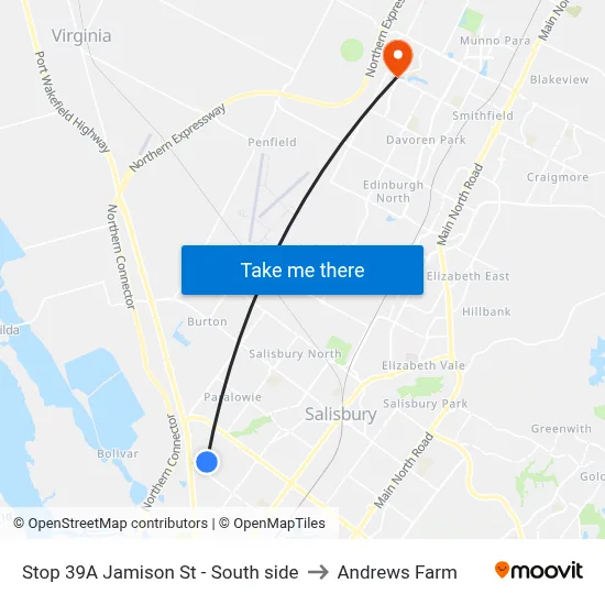 Stop 39A Jamison St - South side to Andrews Farm map