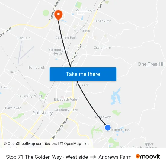 Stop 71 The Golden Way - West side to Andrews Farm map