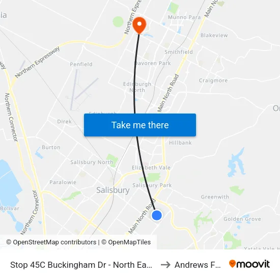 Stop 45C Buckingham Dr - North East side to Andrews Farm map