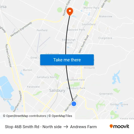 Stop 46B Smith Rd - North side to Andrews Farm map