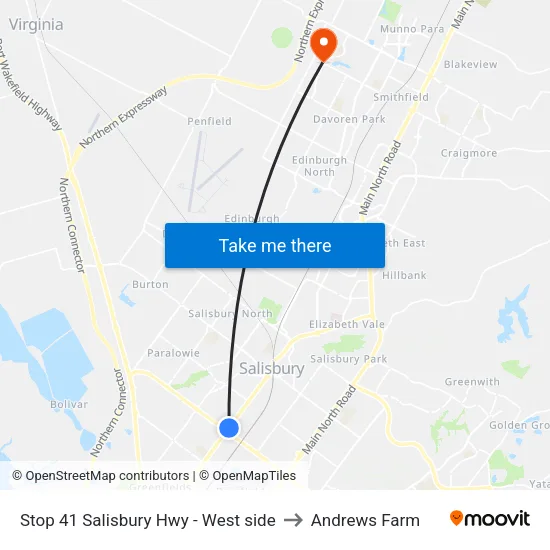 Stop 41 Salisbury Hwy - West side to Andrews Farm map
