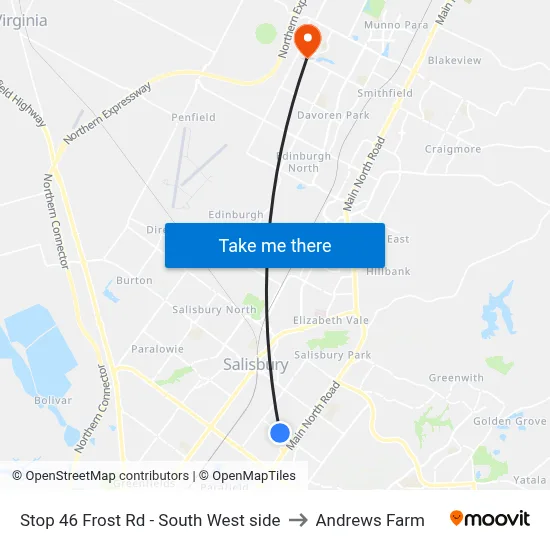 Stop 46 Frost Rd - South West side to Andrews Farm map