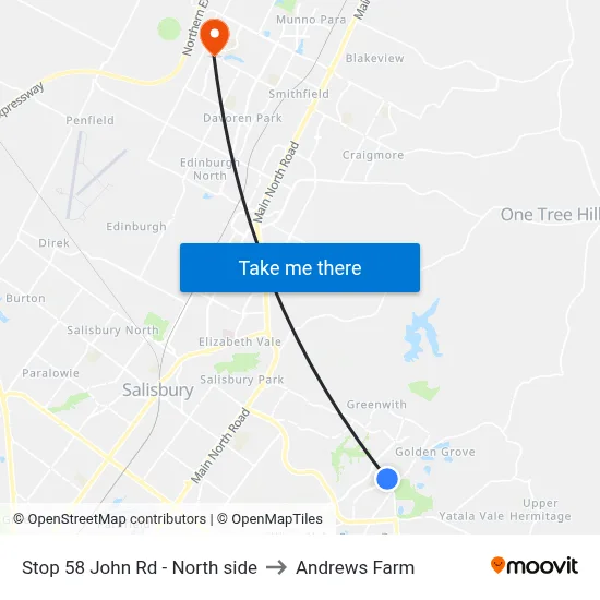 Stop 58 John Rd - North side to Andrews Farm map