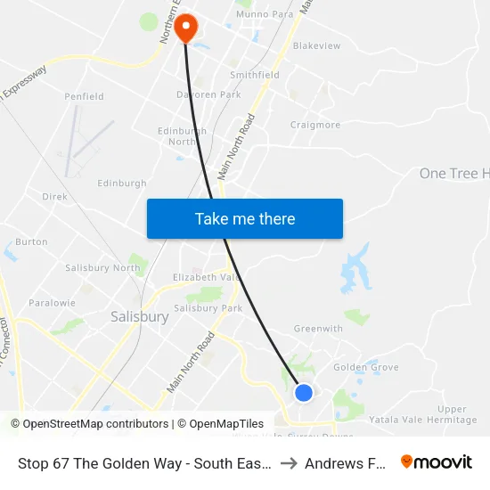 Stop 67 The Golden Way - South East side to Andrews Farm map