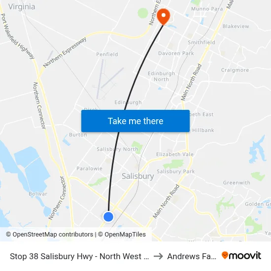 Stop 38 Salisbury Hwy - North West side to Andrews Farm map