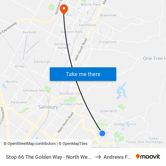 Stop 66 The Golden Way - North West side to Andrews Farm map