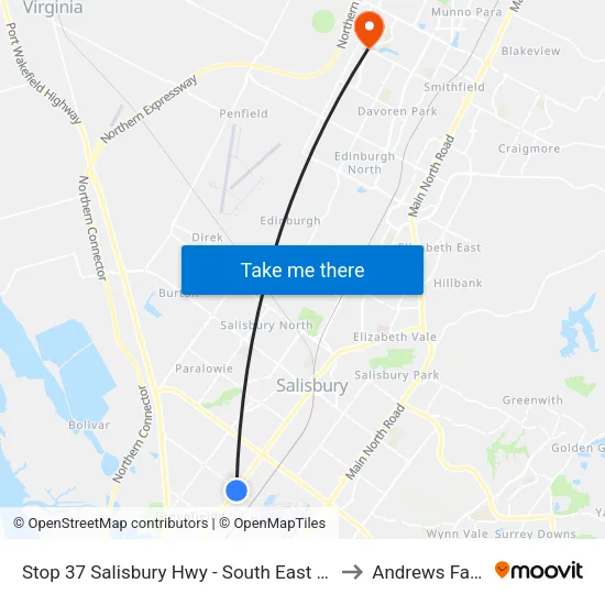 Stop 37 Salisbury Hwy - South East side to Andrews Farm map