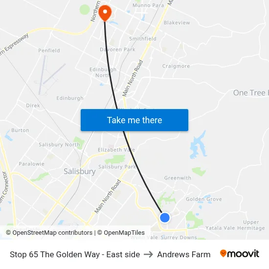 Stop 65 The Golden Way - East side to Andrews Farm map
