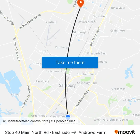 Stop 40 Main North Rd - East side to Andrews Farm map