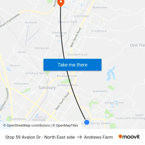 Stop 59 Avalon Dr - North East side to Andrews Farm map