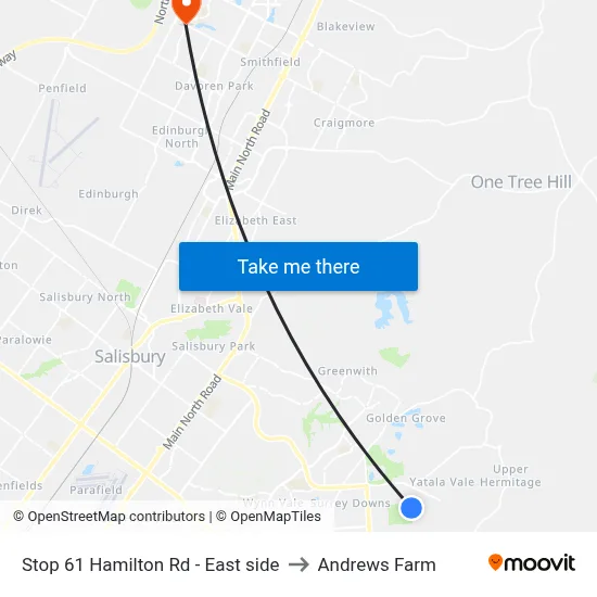 Stop 61 Hamilton Rd - East side to Andrews Farm map