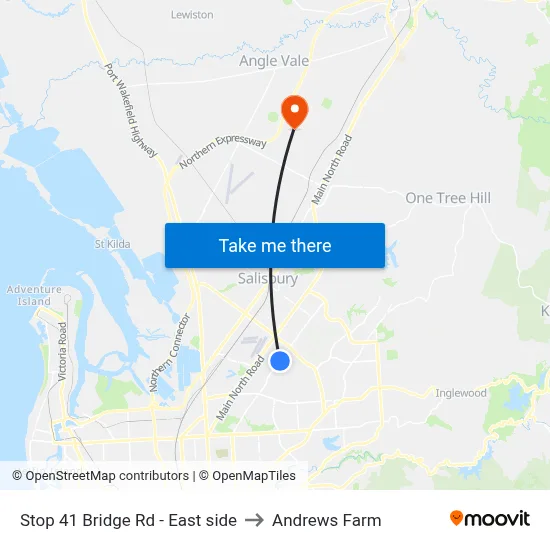 Stop 41 Bridge Rd - East side to Andrews Farm map