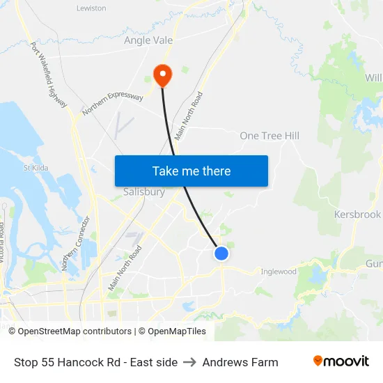 Stop 55 Hancock Rd - East side to Andrews Farm map