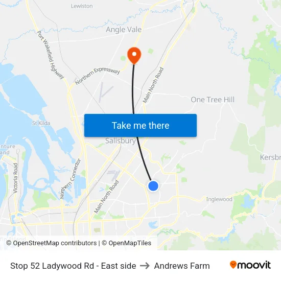Stop 52 Ladywood Rd - East side to Andrews Farm map