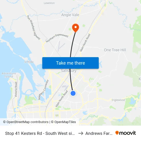Stop 41 Kesters Rd - South West side to Andrews Farm map