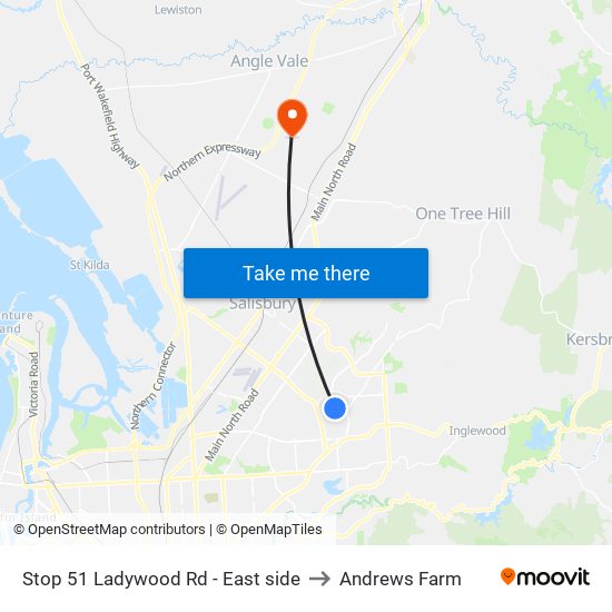 Stop 51 Ladywood Rd - East side to Andrews Farm map