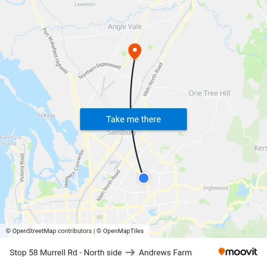 Stop 58 Murrell Rd - North side to Andrews Farm map