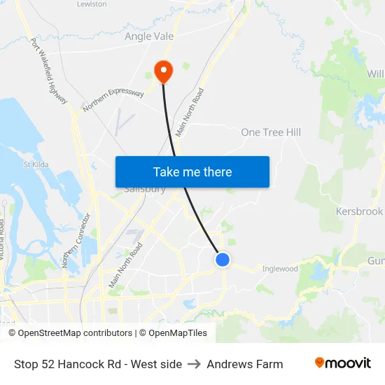 Stop 52 Hancock Rd - West side to Andrews Farm map