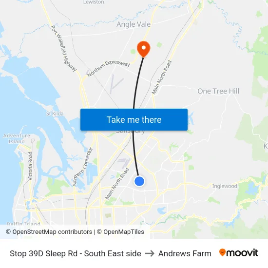 Stop 39D Sleep Rd - South East side to Andrews Farm map