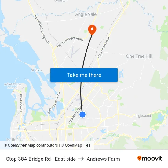 Stop 38A Bridge Rd - East side to Andrews Farm map