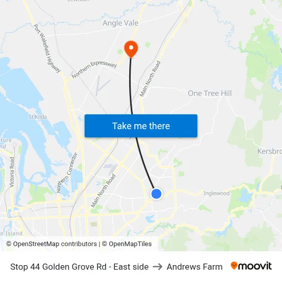 Stop 44 Golden Grove Rd - East side to Andrews Farm map