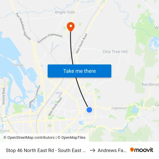 Stop 46 North East Rd - South East side to Andrews Farm map