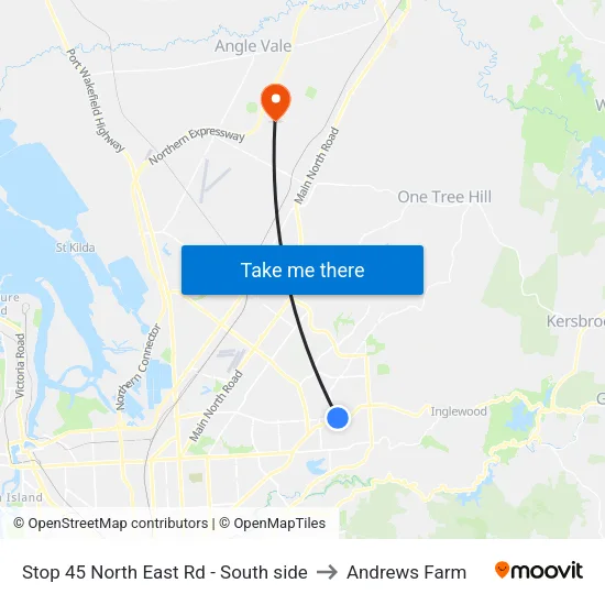 Stop 45 North East Rd - South side to Andrews Farm map