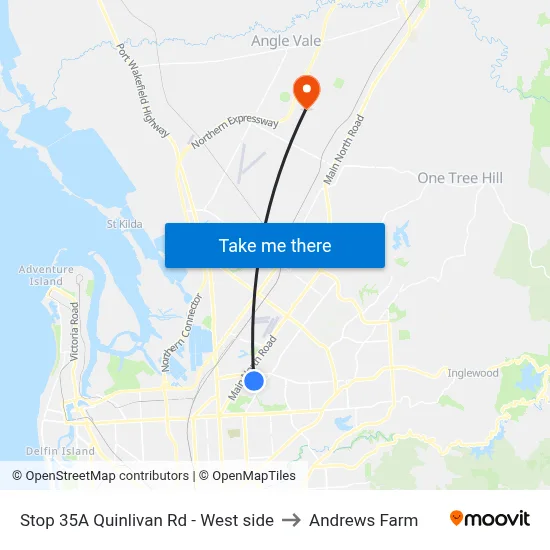 Stop 35A Quinlivan Rd - West side to Andrews Farm map