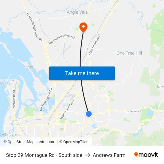 Stop 29 Montague Rd - South side to Andrews Farm map