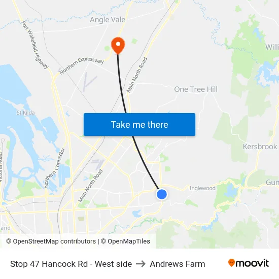 Stop 47 Hancock Rd - West side to Andrews Farm map
