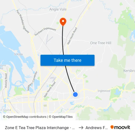 Zone E Tea Tree Plaza Interchange - East side to Andrews Farm map