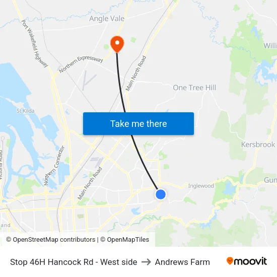 Stop 46H Hancock Rd - West side to Andrews Farm map