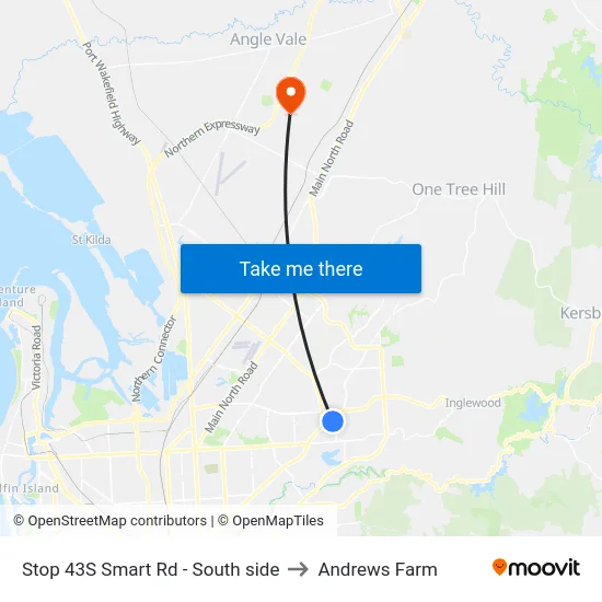 Stop 43S Smart Rd - South side to Andrews Farm map