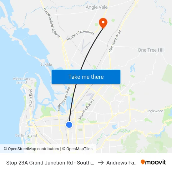 Stop 23A Grand Junction Rd - South side to Andrews Farm map