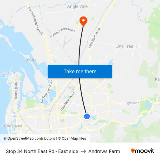 Stop 34 North East Rd - East side to Andrews Farm map