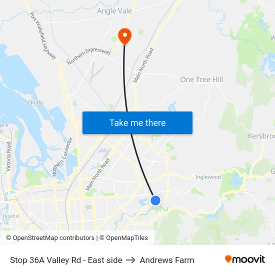 Stop 36A Valley Rd - East side to Andrews Farm map