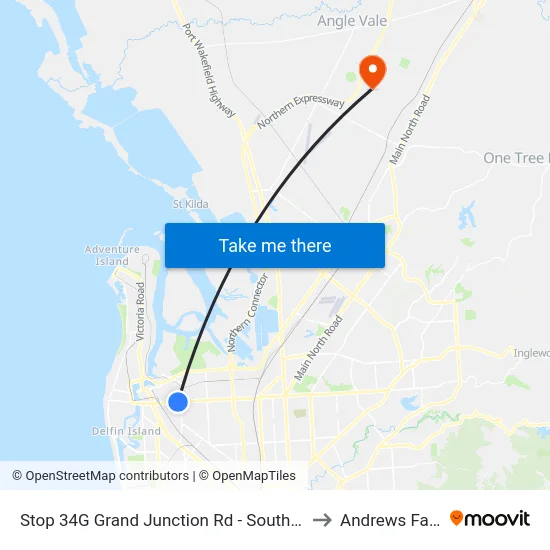 Stop 34G Grand Junction Rd - South side to Andrews Farm map