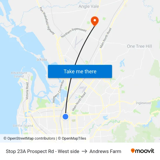 Stop 23A Prospect Rd - West side to Andrews Farm map