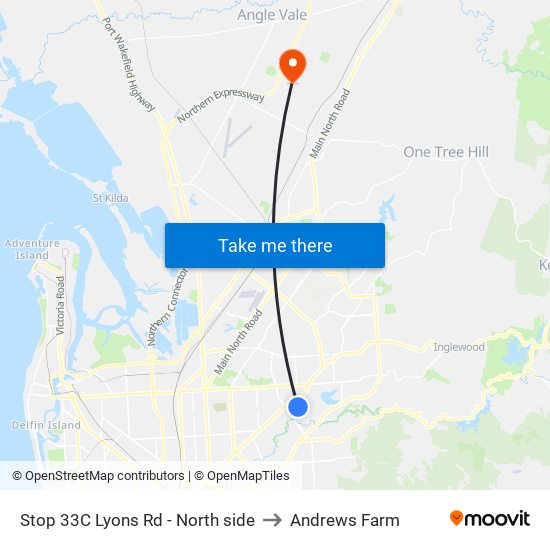 Stop 33C Lyons Rd - North side to Andrews Farm map