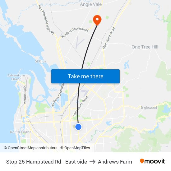 Stop 25 Hampstead Rd - East side to Andrews Farm map